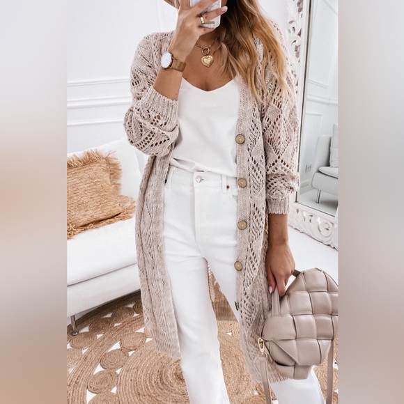 V-Neck Long Sleeve Cardigan